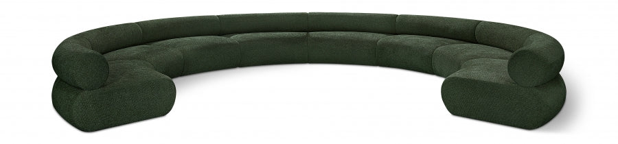 Bale Chenille Fabric 8 pc. Sectional Green from Meridian - Luna Furniture