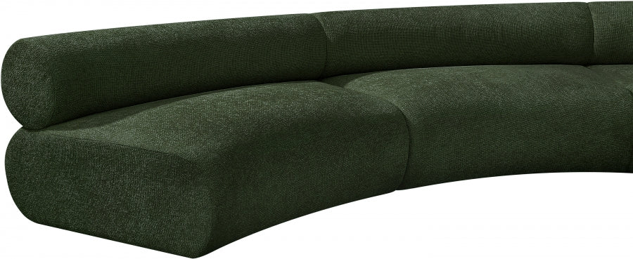 Bale Chenille Fabric 8 pc. Sectional Green from Meridian - Luna Furniture