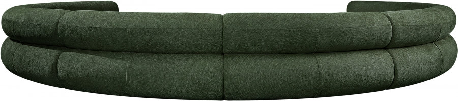 Bale Chenille Fabric 8 pc. Sectional Green from Meridian - Luna Furniture