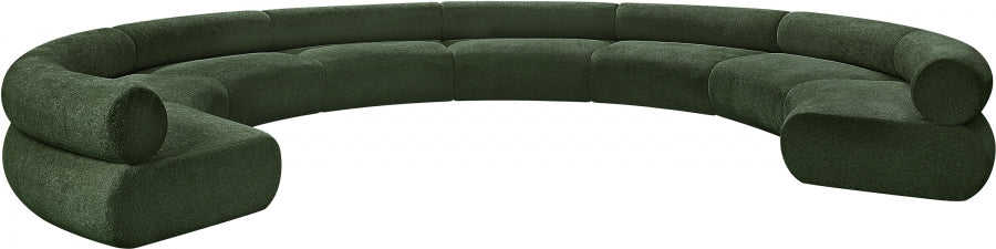 Bale Chenille Fabric 8 pc. Sectional Green from Meridian - Luna Furniture