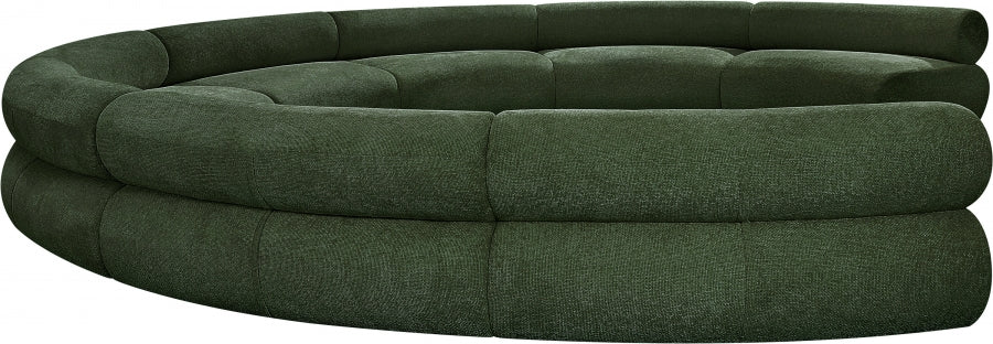 Bale Chenille Fabric 8 pc. Sectional Green from Meridian - Luna Furniture