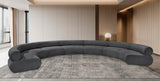 Bale Chenille Fabric 8 pc. Sectional Grey from Meridian - Luna Furniture