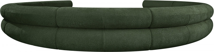 Bale Chenille Fabric 9 pc. Sectional Green from Meridian - Luna Furniture