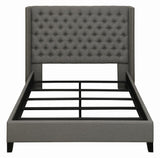 Bancroft Demi-wing Upholstered California King Bed Gray from Coaster - Luna Furniture