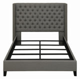 Bancroft Demi-wing Upholstered Eastern King Bed Gray from Coaster - Luna Furniture