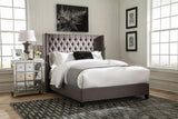 Bancroft Demi-wing Upholstered Full Bed Gray from Coaster - Luna Furniture