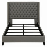 Bancroft Demi-wing Upholstered Full Bed Gray from Coaster - Luna Furniture