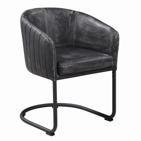 Banner Anthracite/Matte Black Upholstered Dining Chair from Coaster - Luna Furniture