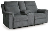 Barnsana Gravel Power Reclining Loveseat with Console - 3320296 - Luna Furniture