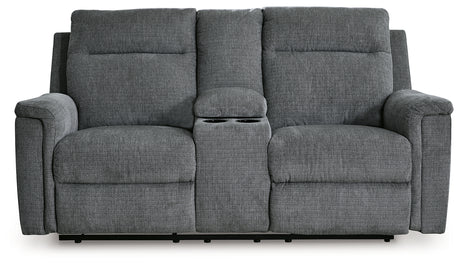 Barnsana Gravel Power Reclining Loveseat with Console - 3320296 - Luna Furniture