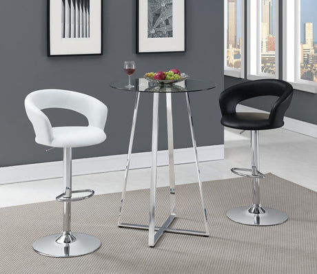 Barraza Black/Chrome 29" Adjustable Height Bar Stool from Coaster - Luna Furniture