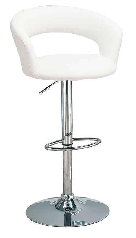 Barraza White/Chrome 29" Adjustable Height Bar Stool from Coaster - Luna Furniture