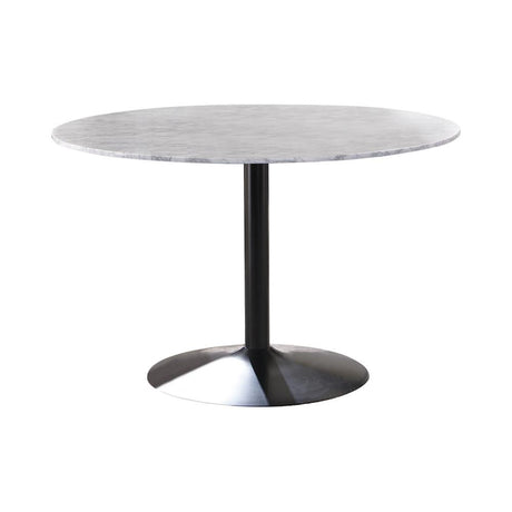 Bartole White/Matte Black Round Dining Table from Coaster - Luna Furniture