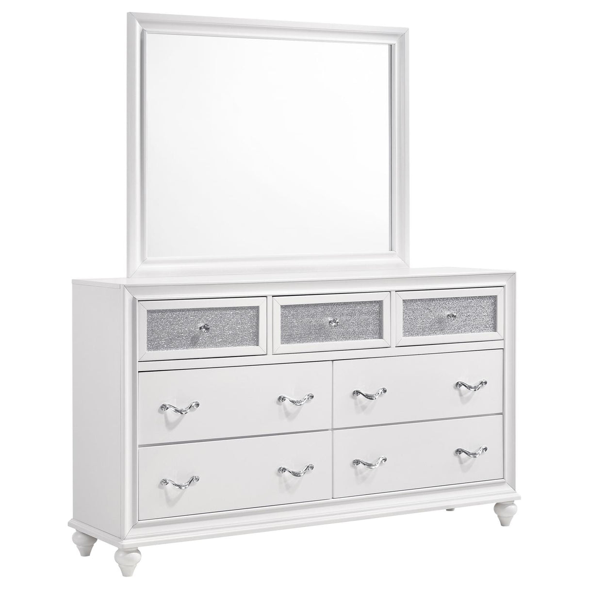 Barzini 7-drawer Dresser with Mirror White from Coaster - Luna Furniture