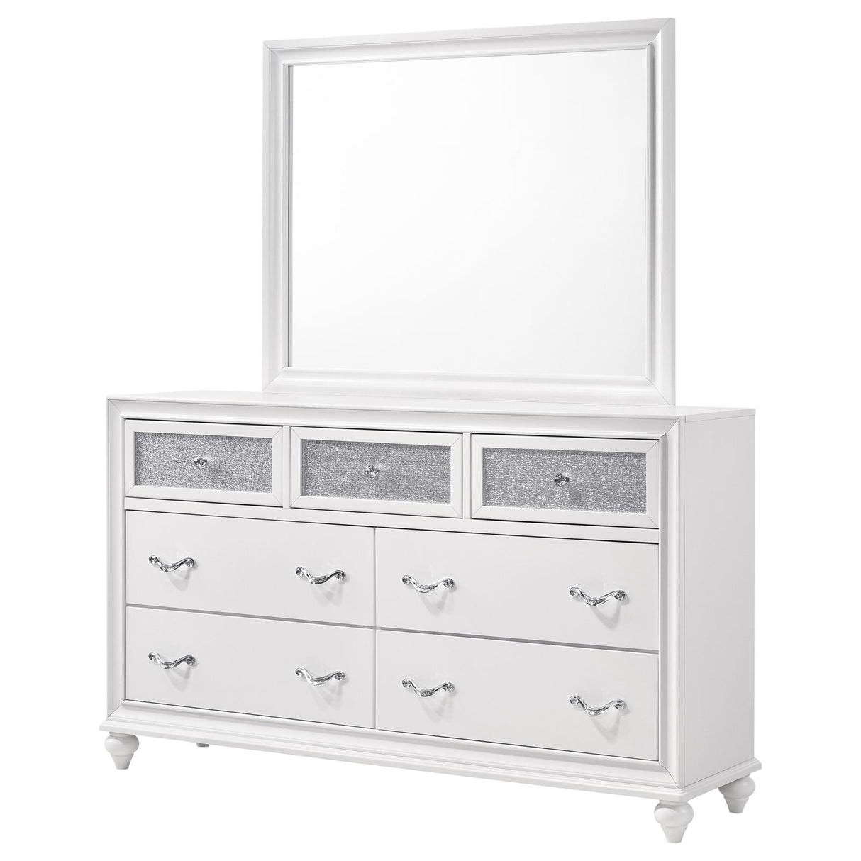 Barzini 7-drawer Dresser with Mirror White from Coaster - Luna Furniture