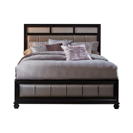 Barzini California King Upholstered Bed Black and Grey - 200891KW - Luna Furniture