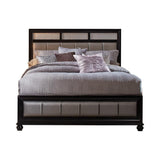 Barzini Eastern King Upholstered Bed Black and Grey - 200891KE - Luna Furniture