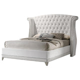 Barzini Queen Wingback Tufted Bed White from Coaster - Luna Furniture