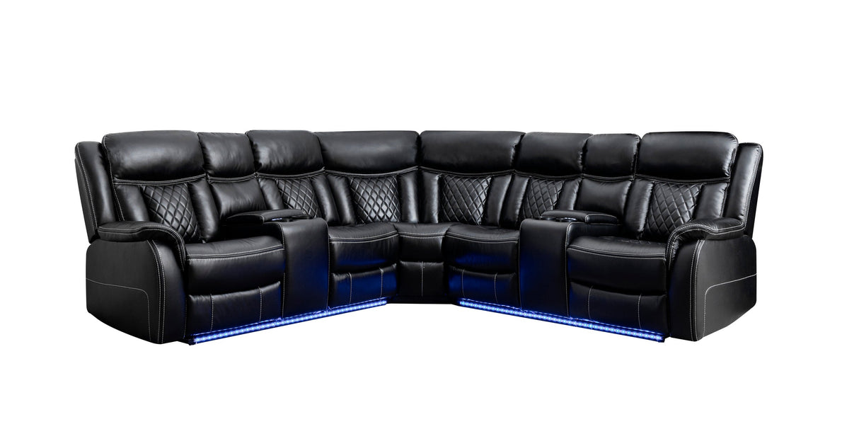 Batman Black Power Reclining Sectional - Batman Black - Luna Furniture