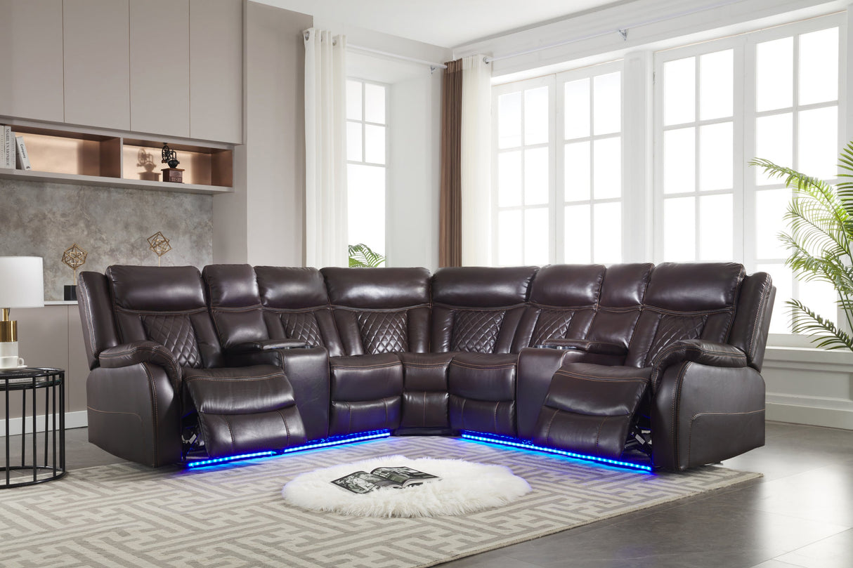 Batman Espresso Power Reclining Sectional - Batman Espresso - Luna Furniture