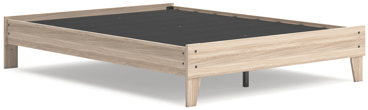 Battelle Tan Queen Platform Bed from Ashley - Luna Furniture