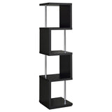 Baxter Black/Chrome 4-Shelf Bookcase from Coaster - Luna Furniture