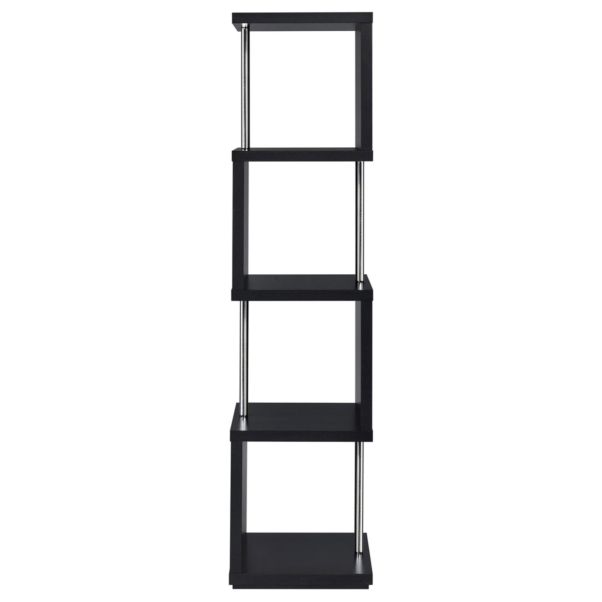 Baxter Black/Chrome 4-Shelf Bookcase from Coaster - Luna Furniture