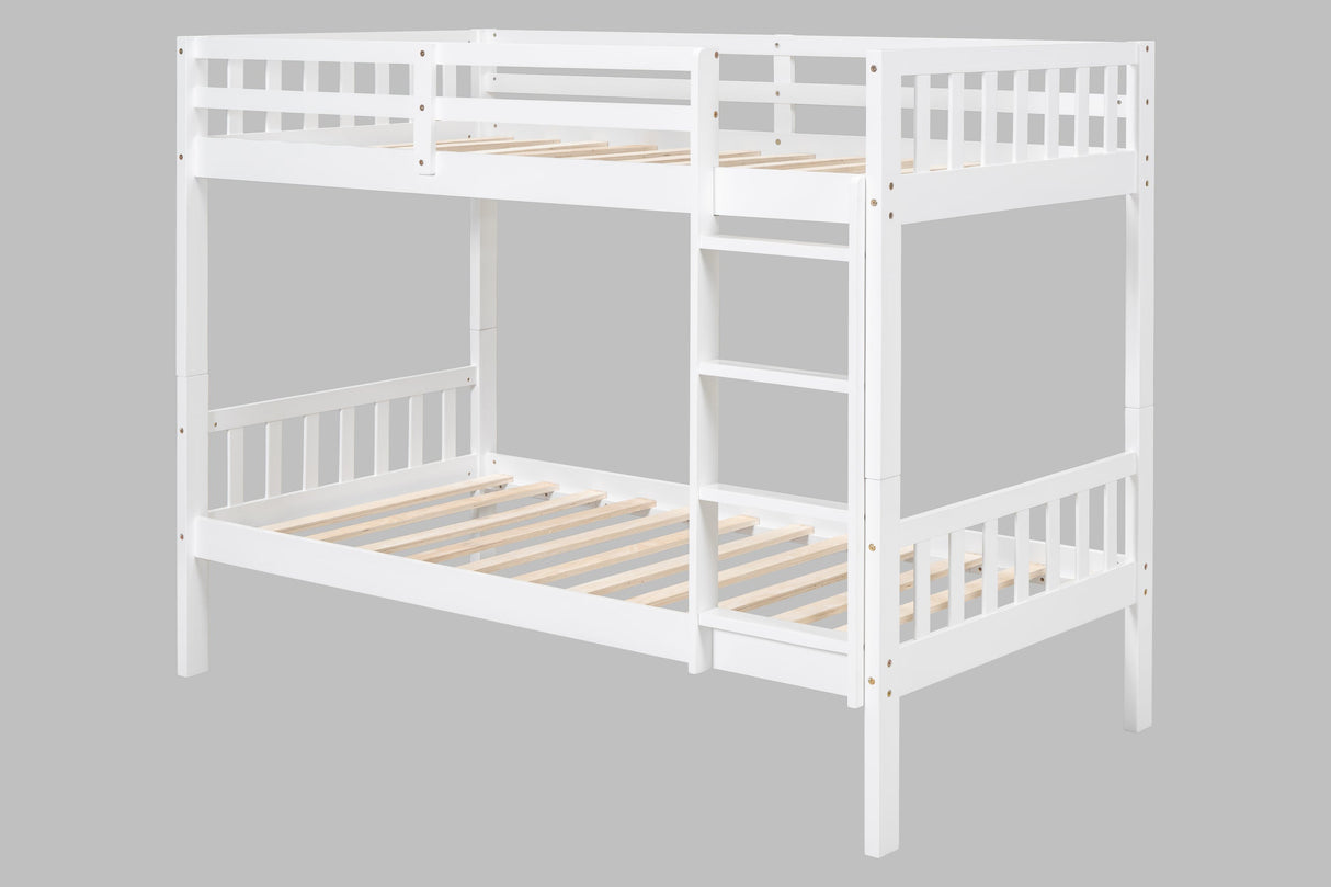 BB11 Twin/Twin Bunk Bed White - BB11 WHITE - Luna Furniture