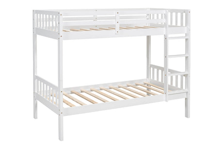 BB11 Twin/Twin Bunk Bed White - BB11 WHITE - Luna Furniture