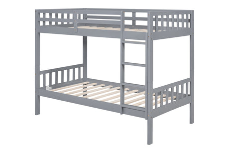 BB13 Twin/Twin Bunk Bed Gray - BB13 GRAY - Luna Furniture