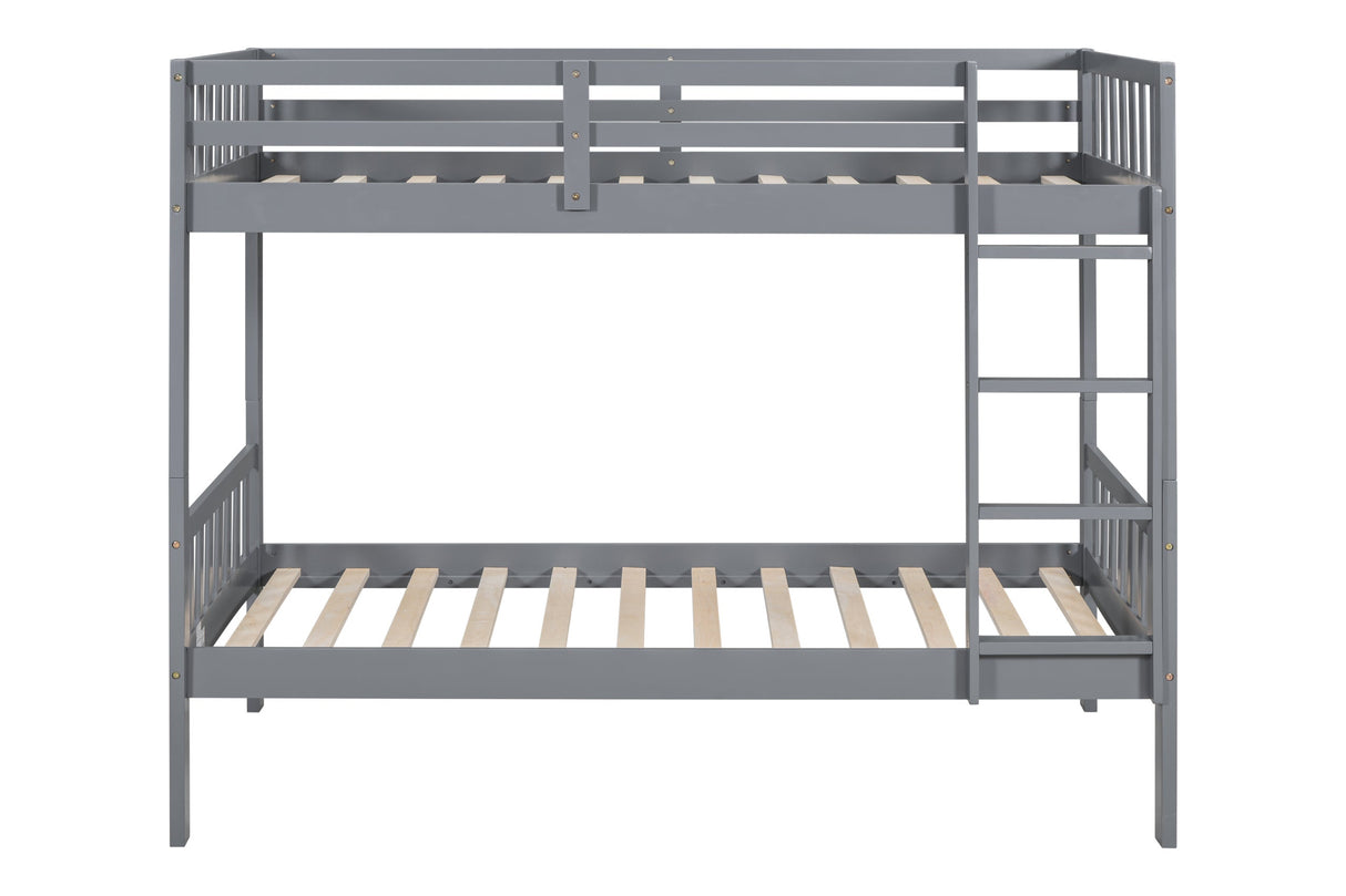 BB13 Twin/Twin Bunk Bed Gray - BB13 GRAY - Luna Furniture