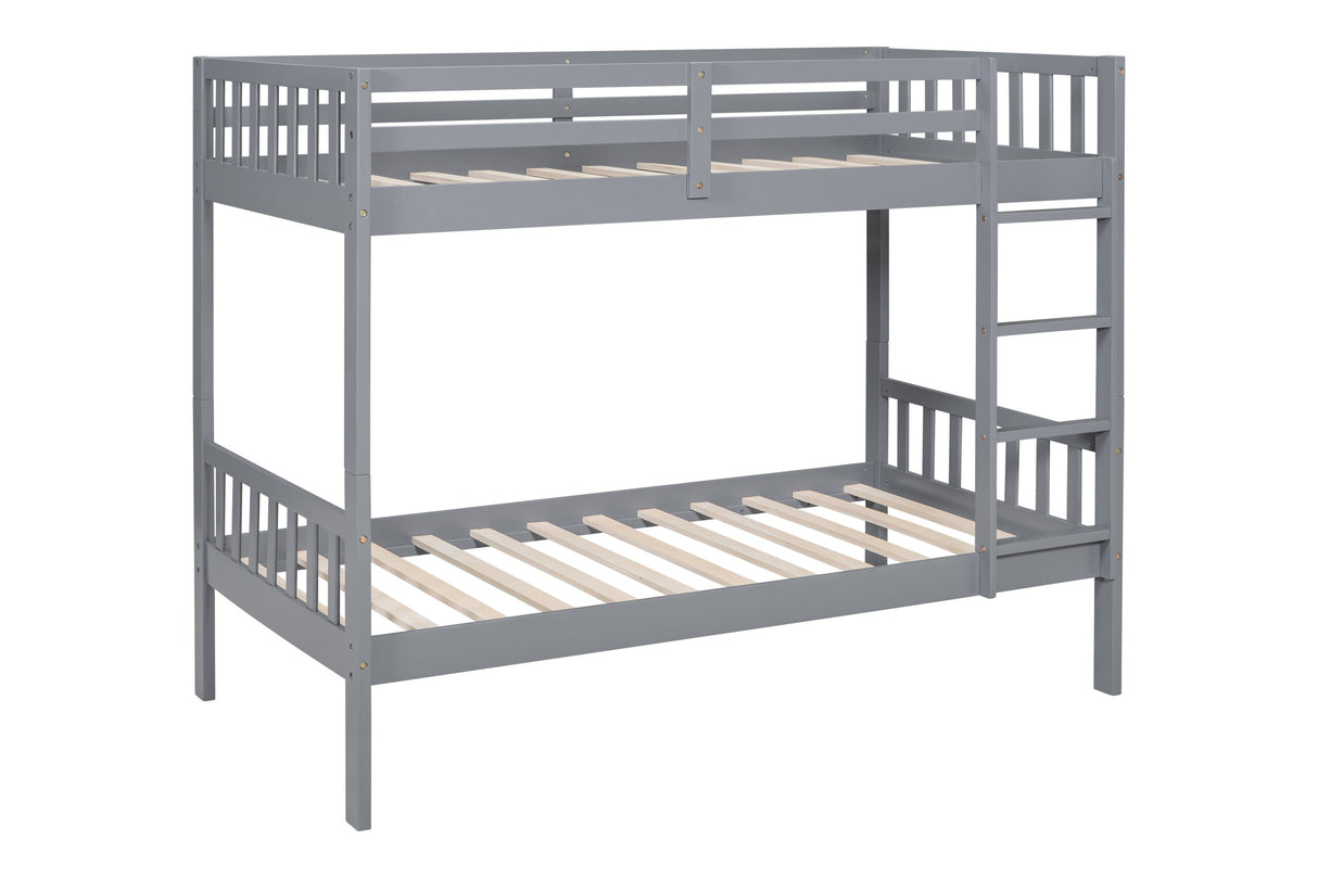 BB13 Twin/Twin Bunk Bed Gray - BB13 GRAY - Luna Furniture