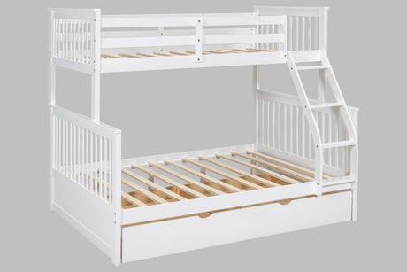 BB21 White Twin/Full Trundle Bunk Bed from Happy Homes - Luna Furniture