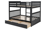 BB32 Full/Full Bunk Bed w/Twin Trundle Black - BB32 BLACK - Luna Furniture