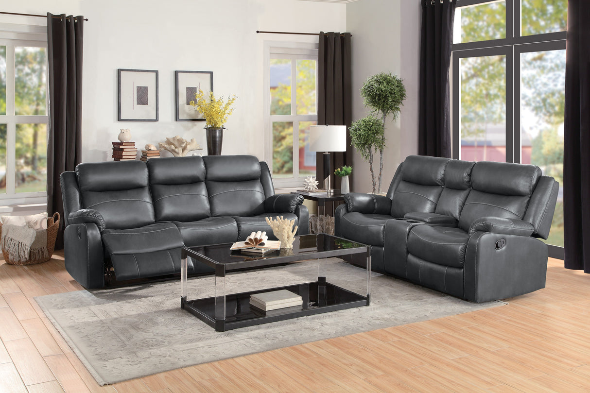 Yerba Gray Microfiber Double Lay Reclining Living Room Set from Homelegance - Luna Furniture