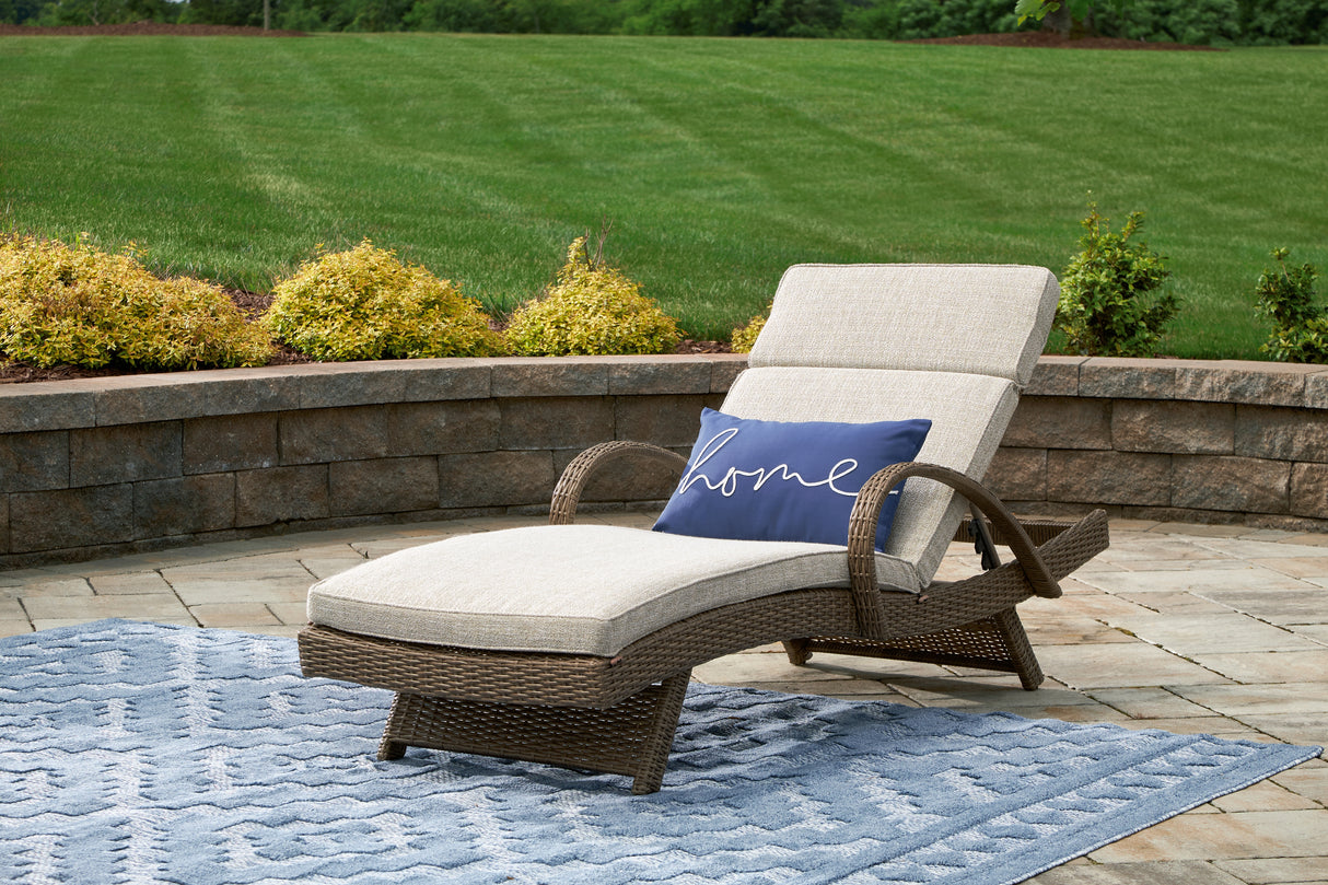 Beachcroft Beige Outdoor Chaise Lounge with Cushion - P791-815 - Luna Furniture