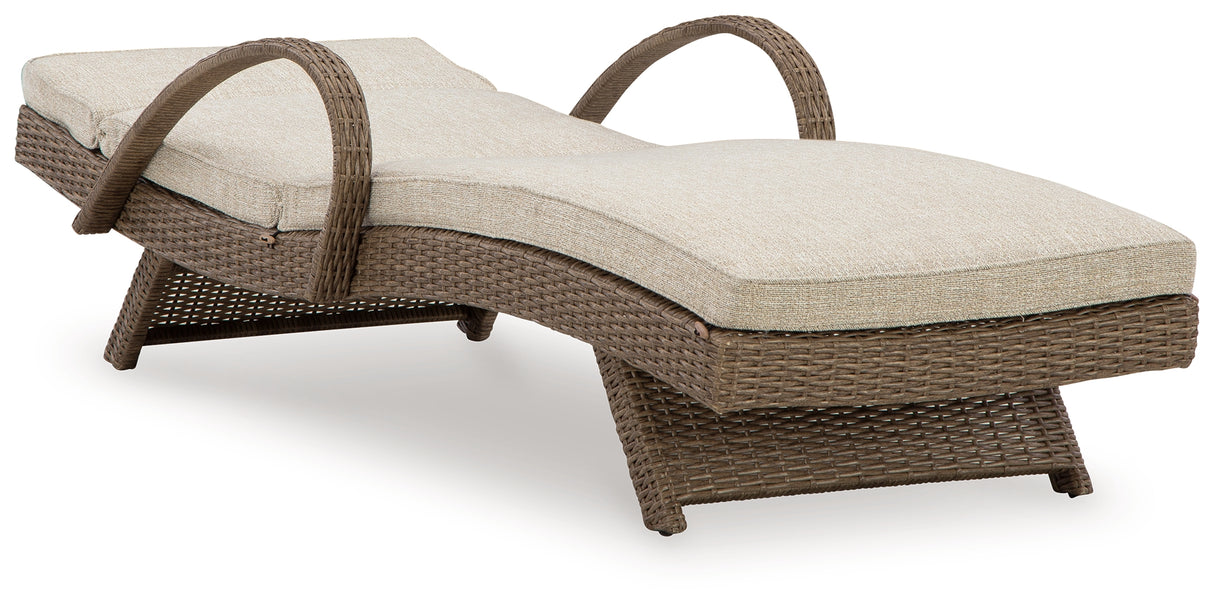 Beachcroft Beige Outdoor Chaise Lounge with Cushion - P791-815 - Luna Furniture