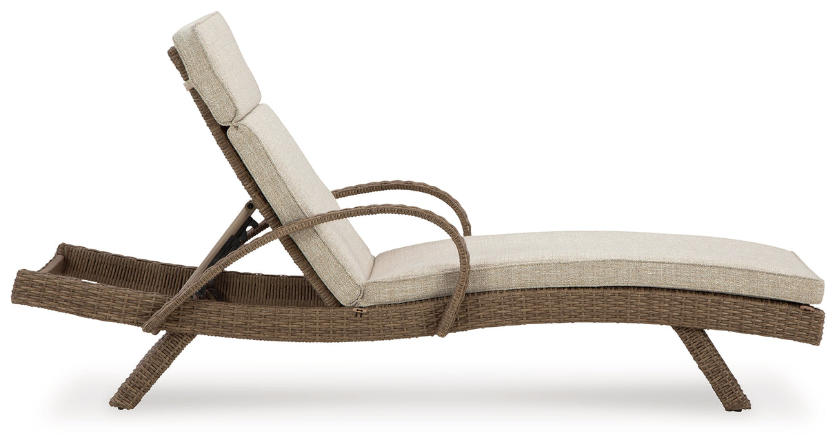 Beachcroft Beige Outdoor Chaise Lounge with Cushion - P791-815 - Luna Furniture