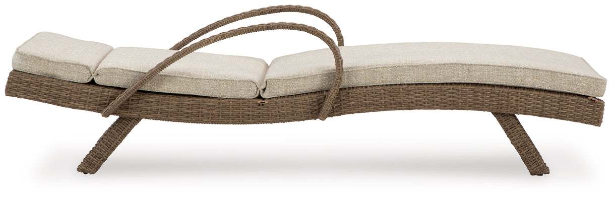 Beachcroft Beige Outdoor Chaise Lounge with Cushion - P791-815 - Luna Furniture