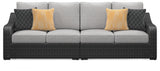 Beachcroft Black/Light Gray 2-Piece Outdoor Loveseat with Cushion - P792-854 - Luna Furniture