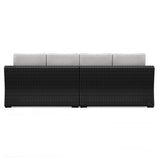 Beachcroft Black/Light Gray 2-Piece Outdoor Loveseat with Cushion - P792-854 - Luna Furniture