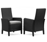 Beachcroft Black/Light Gray Outdoor Arm Chair with Cushion (Set of 2) - P792-601A - Luna Furniture