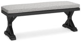 Beachcroft Black/Light Gray Outdoor Bench with Cushion - P792-600 - Luna Furniture