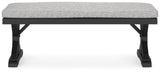 Beachcroft Black/Light Gray Outdoor Bench with Cushion - P792-600 - Luna Furniture