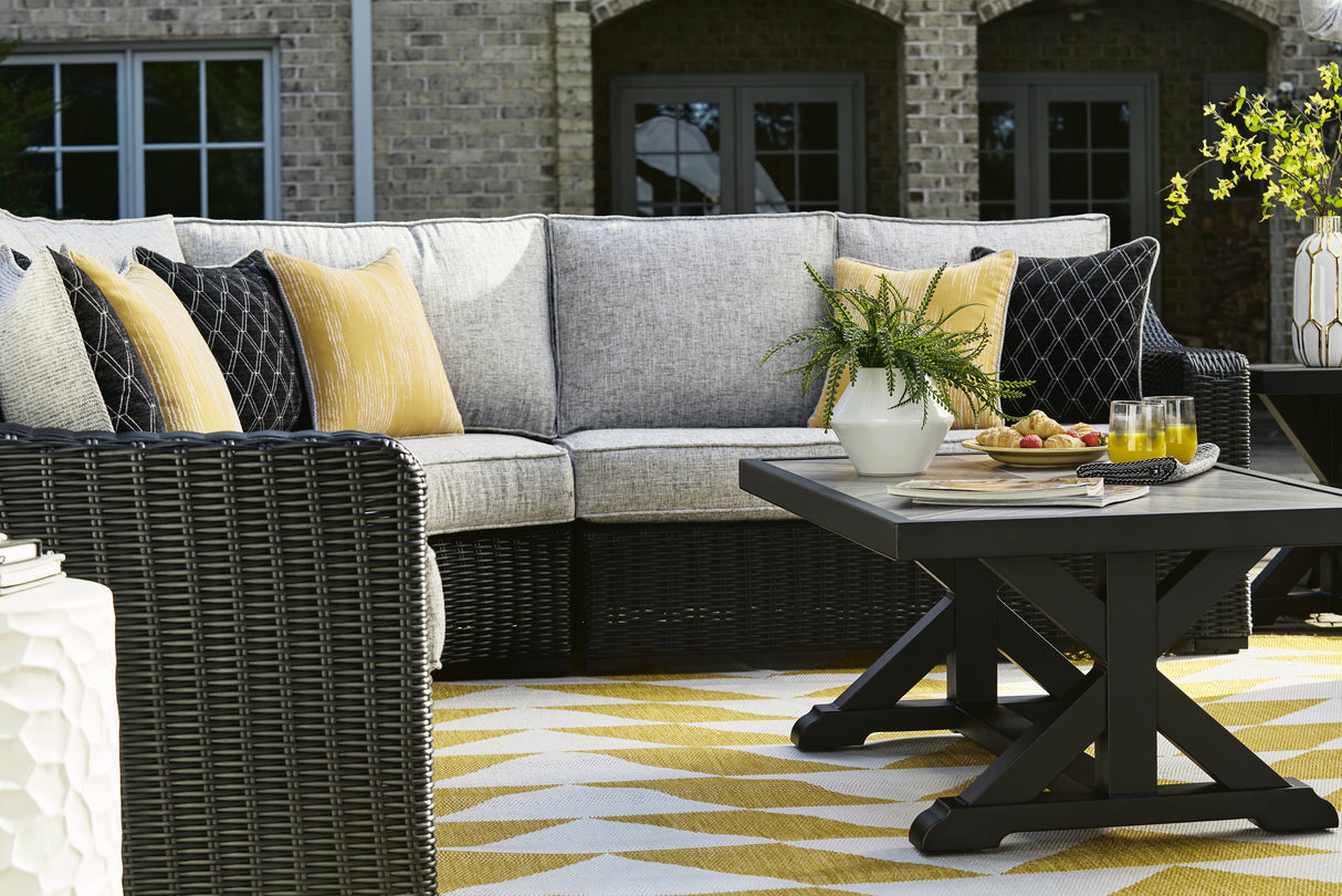 Beachcroft Black/Light Gray Outdoor Coffee Table - P792-701 - Luna Furniture