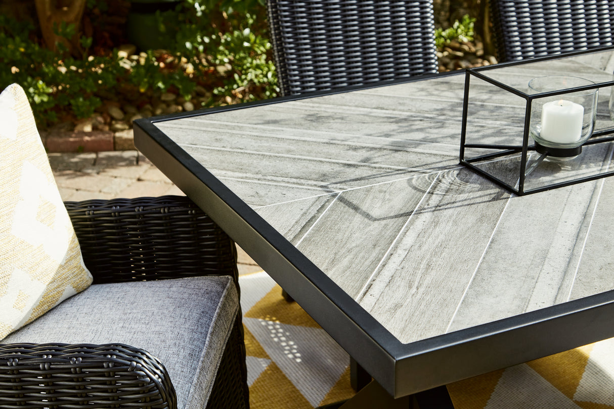 Beachcroft Black/Light Gray Outdoor Dining Table - P792-625 - Luna Furniture