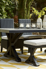 Beachcroft Black/Light Gray Outdoor Dining Table - P792-625 - Luna Furniture