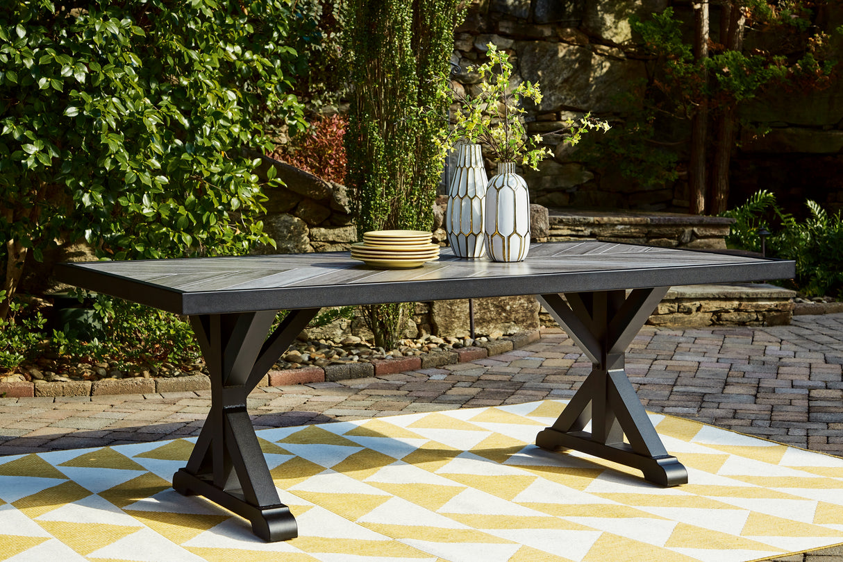 Beachcroft Black/Light Gray Outdoor Dining Table - P792-625 - Luna Furniture