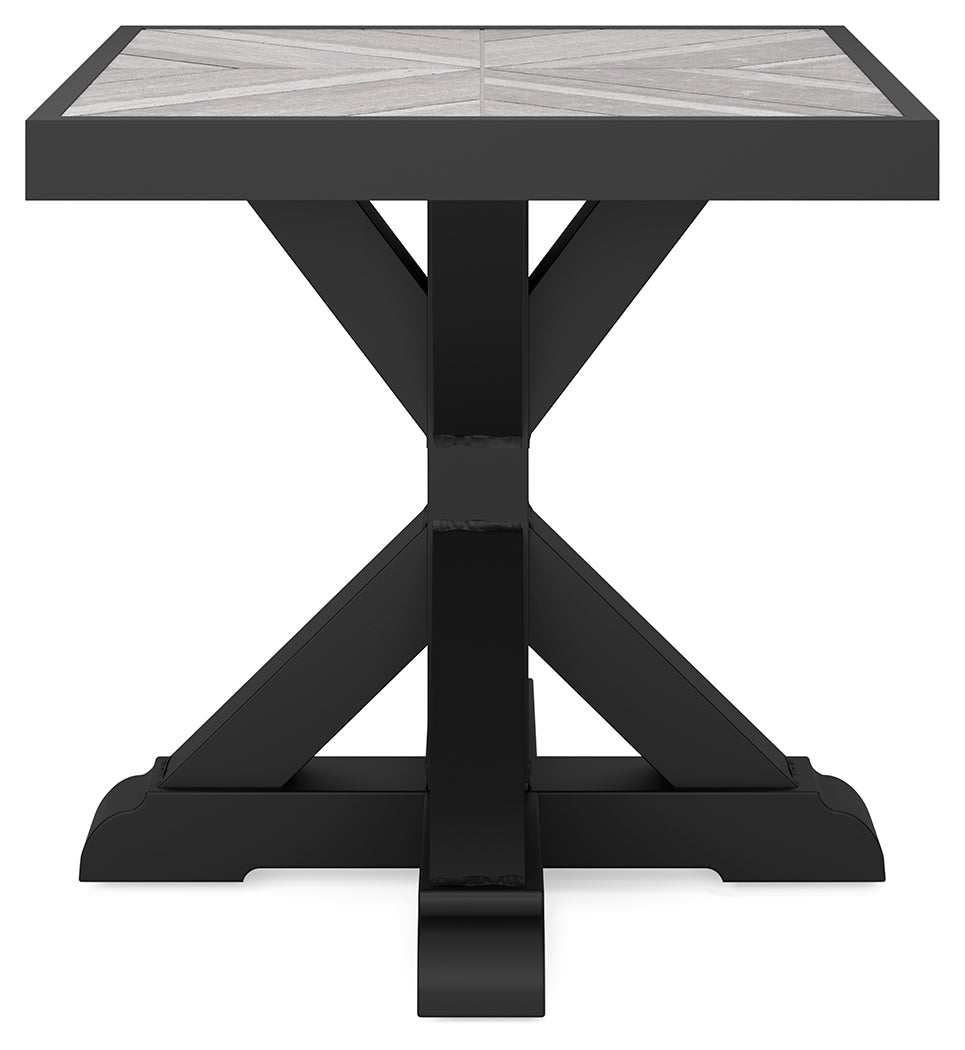 Beachcroft Black/Light Gray Outdoor End Table - P792-702 - Luna Furniture