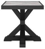 Beachcroft Black/Light Gray Outdoor End Table - P792-702 - Luna Furniture